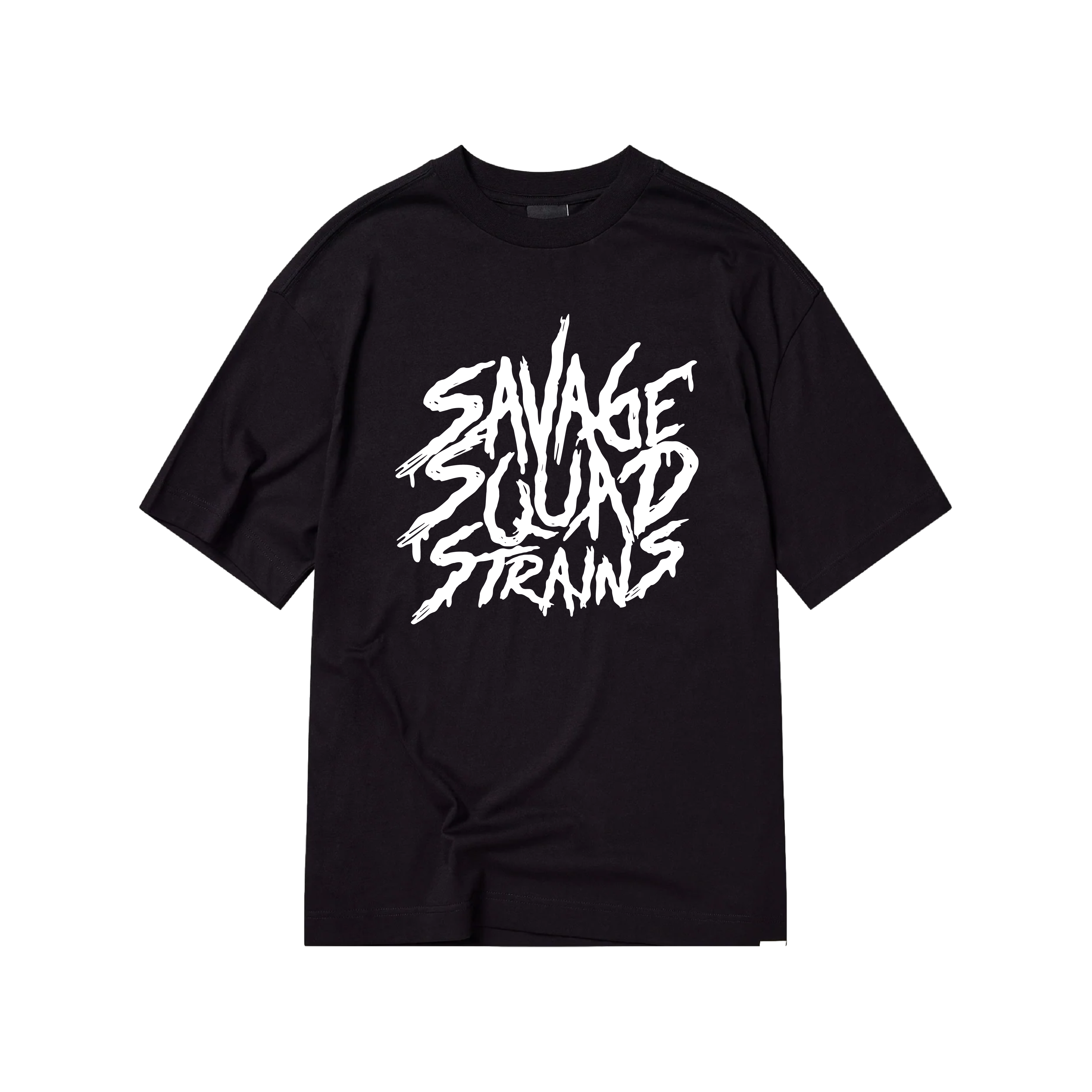 Savage Squad varsity tee, front and back